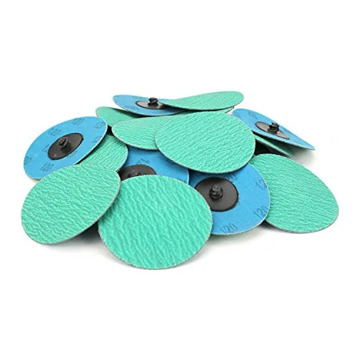 Vista 7 de BHA Discos de lijado de cambio rápido tipo R macho roll-on de circonita verde con ayuda de molienda, 3 pulgadas (grano 36), paquete de 25
