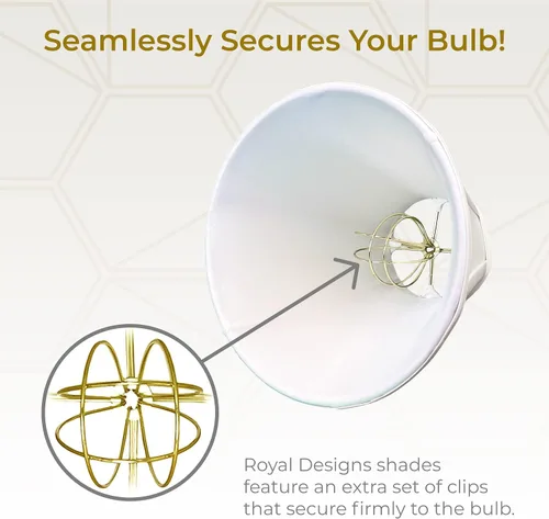 Vista 42 de Royal Designs, Inc. BS-707FC-6AGL Deep Empire Basic - Pantalla para lámpara con clip de llama, 3.5 x 6 x 5.75 pulgadas, color dorado antiguo