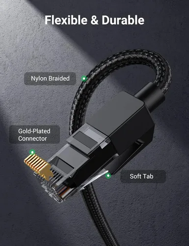 Vista 7 de UGREEN Cable Ethernet Cat 6 trenzado Cat6 Gigabit de alta velocidad 1000Mbps cable de Internet RJ45 blindado cable LAN de red compatible con PC