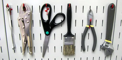 Vista 6 de Juego de accesorios ranurados Wall Control para estación de trabajo, Rojo, KT-400-WRK R