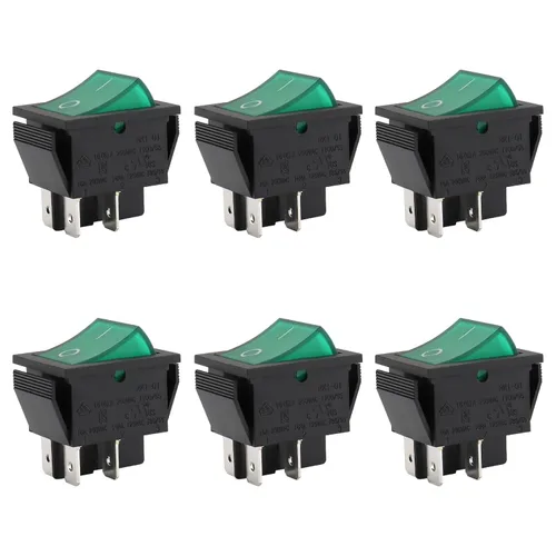 Vista 10 de Baomain Interruptor basculante para barco DPST ON/Off 1/4" Ancho Terminal 4 Pin 16A 250V UL TUV Lista Amarillo Paquete de 2