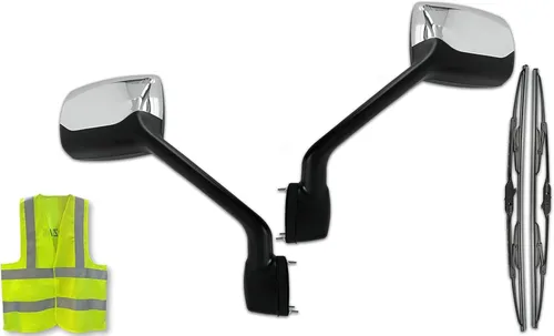 Kozak - Par de espejos cromados para capó (lado izquierdo del conductor y lado derecho del pasajero) compatibles con Kenworth T680 2011-2021, 587