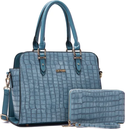 Vista 8 de Qiyuer Bolso tipo cartera para mujer, con asa superior, juego de 2 bolsas de trabajo