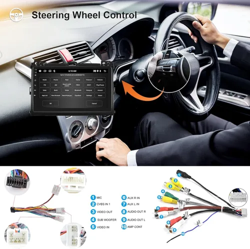 Vista 6 de [2G+64G] Radio de coche para Toyota Prado 120/Lexus Gx470 2004-2009 Android Car Stereo Carplay Wireless Android Auto, Hodozzy 9 pulgadas pantalla