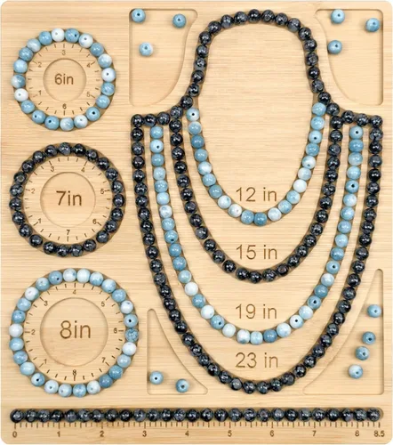 Vista 15 de Petoysoso Tableros de cuentas para la fabricación de joyas, tablero de cuentas de bambú para pulseras de joyería, tablero de cuentas de pulsera