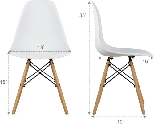 Vista 3 de GOFLAME DSW - Sillas de comedor, sillas de plástico con patas de madera, sillas sin brazos de estilo moderno para sala de estar, cocina, dormitorio