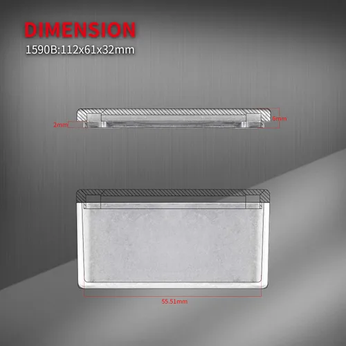 Vista 5 de DaierTek 5 unids 1590B Pedal de guitarra recinto aluminio fundido Stomp caja caja 4.409x2.402x1.260 in interruptor de palanca caja