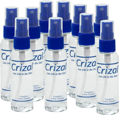 Crizal Spray de limpieza de lentes de gafas, paquete de 10 (2 onzas), seguro para lentes con revestimiento AR, diseñado y probado por los expertos