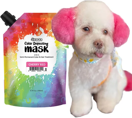OPAWZ Máscara de depósito de color para mascotas, tinte semipermanente para el cabello y tratamiento capilar de perros, tinte para el cabello de
