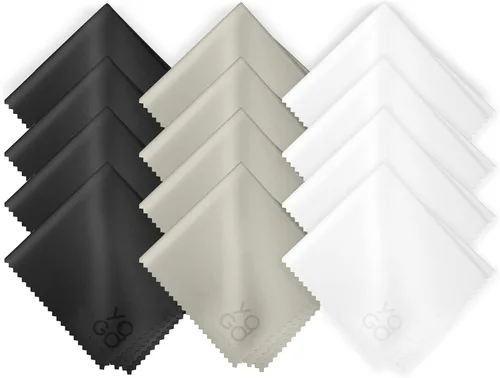 Vista 8 de Paquete de 12 paños de limpieza de microfibra, empaquetados individualmente (6 x 7 pulgadas), paños de limpieza para lentes, teléfono, computadora