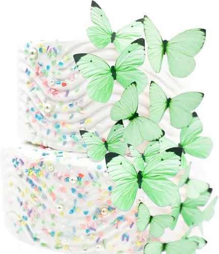 Vista 7 de Sugar Robot Adornos comestibles de mariposas para decorar pasteles - Mariposa Ombre Monarca - Adornos para tartas y cupcakes - Decoración fabricada