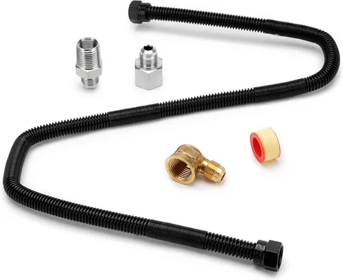 Vista 10 de Stanbroil 3/8" X 18" Línea de Gas Flexible sin Silbato con Puntas de Latón para Hoguera y Chimenea de Gas Natural o Propano Líquido