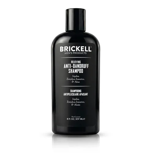 Brickell Champú para hombre para aliviar la caspa para hombres, alivia y elimina la caspa con ácido salicílico, ziziphus joazeiro y aloe, 8 onzas
