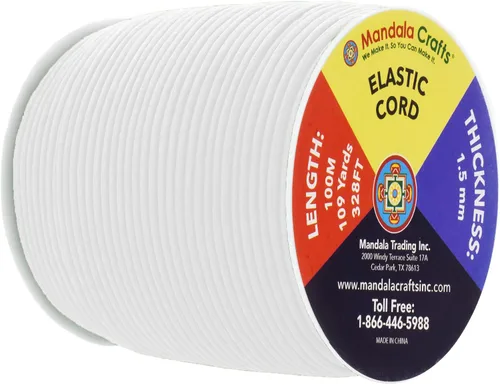 Vista 75 de Mandala Crafts Cordón elástico aguamarina de 0.039 in para la fabricación de joyas – 109 yardas de cordón elástico redondo cuerdas elásticas