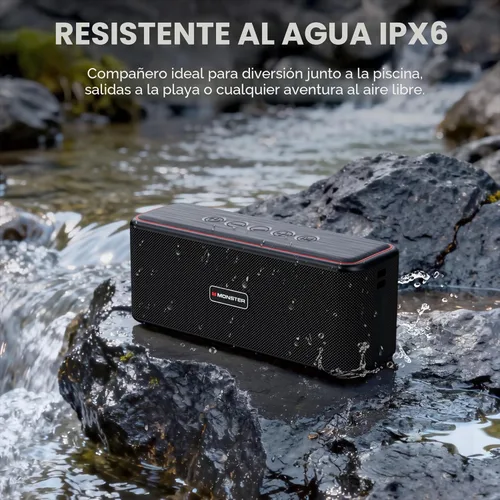 Vista 6 de Monster Shock Plus - Altavoz Bluetooth, altavoz portátil con sonido estéreo fuerte de 40 W, Bluetooth 6.0, emparejamiento TWS, tiempo