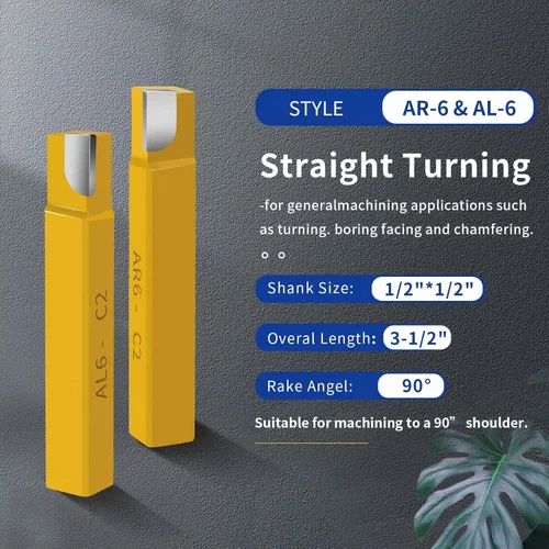 Vista 3 de Herramienta de corte con punta de carburo de 1/2 pulgada, herramientas de corte de torno de metal para torneado, taladrado y biselado
