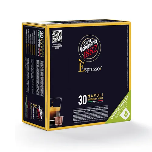 Vista 31 de Cápsulas compatibles para máquina de espresso línea original de tostado medio de Café Vergnano 1882, café espresso de arábica y robusta, café