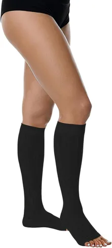 Juzo Medias de compresión básicas de 20-30 mmHg, hasta la rodilla, punta abierta, calcetines de compresión para mujeres/hombres para varicosidades