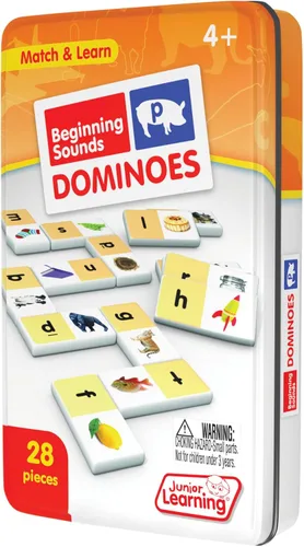 Vista 4 de Junior Learning Beginning Sound Dominoes Juegos de acción educativos, Multi (JL492) durante 48 meses a 96 meses