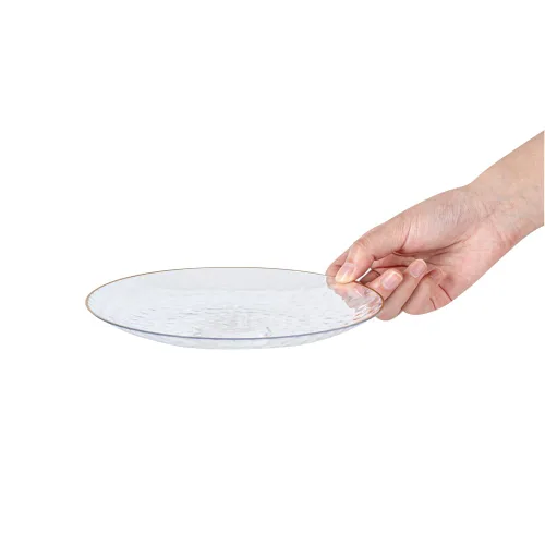 Vista 16 de Restaurantware Moderna - Platos desechables de 7.5 pulgadas, 40 platos de plástico duraderos para fiestas, platos llanos de plástico transparente