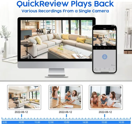 Vista 4 de Sistema de cámara de seguridad con cable de 8 canales con disco duro de 1 TB, CCTV DVR de 2 MP de 8 canales y 4 cámaras de vigilancia 1080P