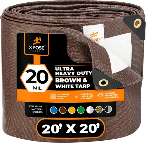 Vista 27 de Xpose Safety Lona ultra resistente de 5 x 7 pies, lonas impermeables de 20 mil para camping, aventuras al aire libre y cubierta de tienda