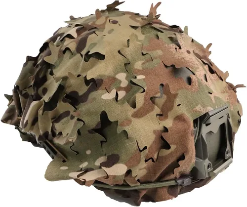 Vista 7 de Funda táctica para casco de malla transpirable, camuflaje camuflaje para casco táctico militar, combate, casco rápido