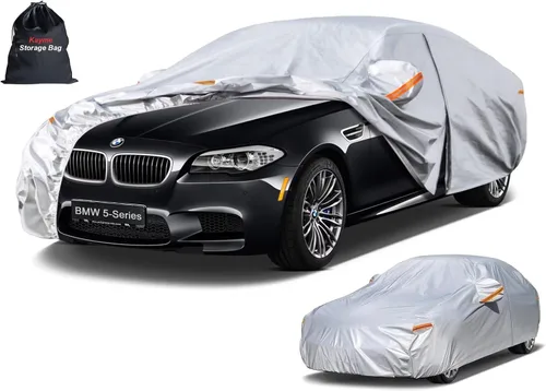 Vista 49 de Kayme - Cubierta de 6 capas para automóvil, impermeable, para todo tipo de clima, protección completa para exteriores contra lluvia, sol y rayos