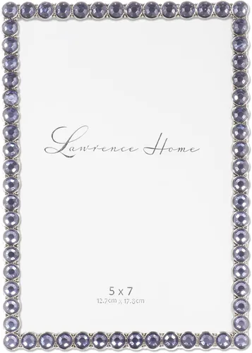 Vista 19 de Marco doble brillante de metal plateado 4x4 - Lila brillante