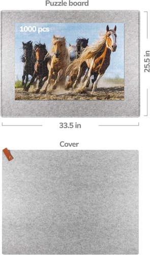 Vista 2 de Coobe - Tableros de rompecabezas de 1000 piezas portátiles, tapete de rompecabezas con tapa, sistema de almacenamiento ligero de bandeja