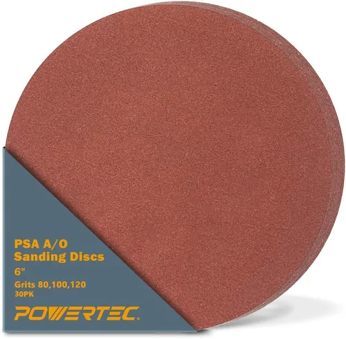 Vista 15 de POWERTEC 1 cinturón de lijado de 30 pulgadas + disco de lijado PSA de 5 pulgadas + barra de sujeción abrasiva, 64 unidades, 4 granos