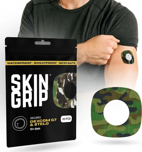 Vista 19 de Skin Grip Parches adhesivos para Dexcom G7 y Stelo CGM con recorte, cubierta impermeable y resistente al sudor para sensor continuo de monitor