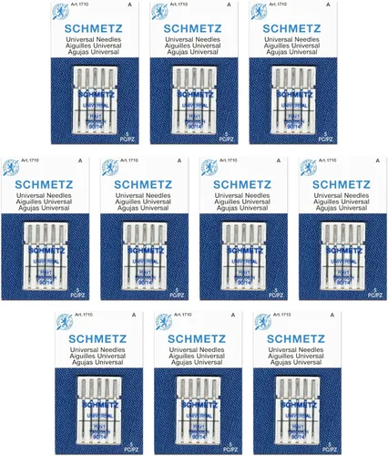 Vista 12 de SCHMETZ Agujas universales para máquina de coser, tamaño 90/14, tarjetas de 5 agujas, paquete de 1