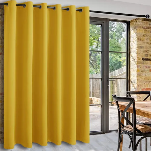 Vista 30 de DWCN Cortina divisora de habitación para total privacidad con bloqueo de luz - Cortinas térmicas para puerta de patio, sala de estar, división