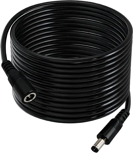 Vista 9 de Cable de extensión de alimentación de 12 V CC de 1 pie de 0.217 in x 0.098 in, 18 AWG macho a hembra, conector de barril para cámara de vigilancia