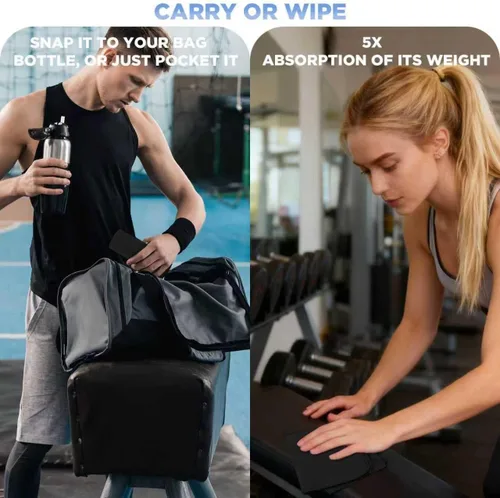 Vista 5 de Toalla de microfibra de secado rápido para gimnasio, fibra absorbente libre de iones de plata y sin olor, secado rápido, equipo de entrenamiento