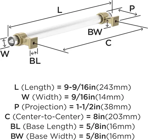 Vista 5 de Amerock Mango de gabinete Bronce claro/negro 3-3/4 pulgadas (96 mm) de centro a centro Glacio paquete de 1 unidad Jaladera de cajón