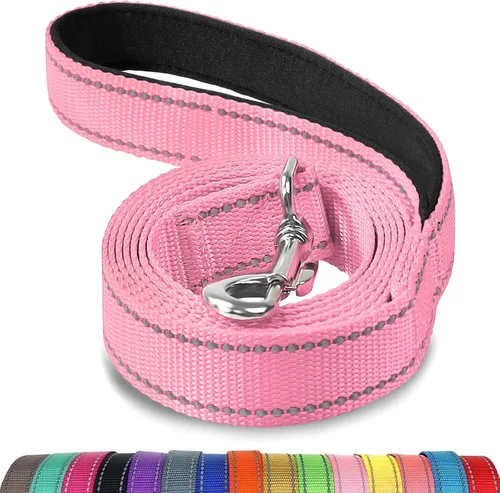 Vista 36 de Joytale - Correa reflectante de doble cara para perro, 6, 5 y 4 pies, resistente de nailon, asa acolchada, para pasear perros pequeños y medianos