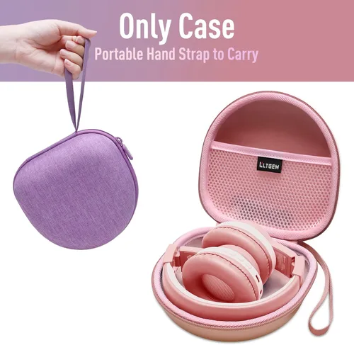 Vista 2 de Funda de auriculares para niños compatible con iClever BTH12 / HS19 / BTH26 / JoySpark-T5 / Candy Bila BH03 / EarFun/IMYB/MIDOLA MD-B01 / noot Negro