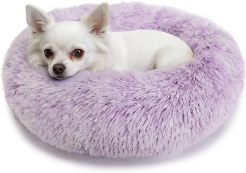 Vista 24 de Cama para perros pequeños, cama calmante para perros pequeños, antiansiedad, cama para cachorros, lavable a máquina, esponjosa, de lujo