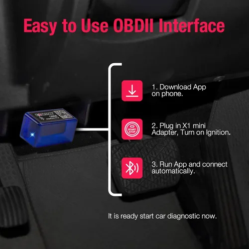 Vista 6 de Escáner Bluetooth OBD2 para iPhone y Android, Herramienta de Escaneo de Diagnóstico de Automóvil Verificar Lector de Código de Falla del Motor