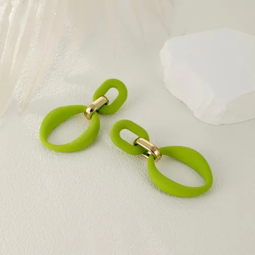 Vista 4 de Aretes rectangulares de acrílico, cuadrados acrílicos, ovalados, aretes de gota para mujer