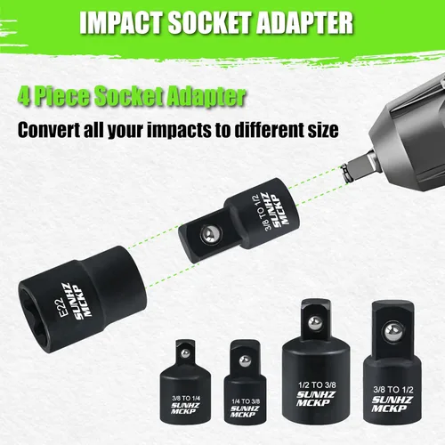 Vista 3 de SUNHAMCKP - Juego de 31 puntas y dados Torx, 14 puntas de estrella (T8- T70) y 13 enchufes E-Torx (E4-E24) y 4 adaptadores de enchufe de impacto