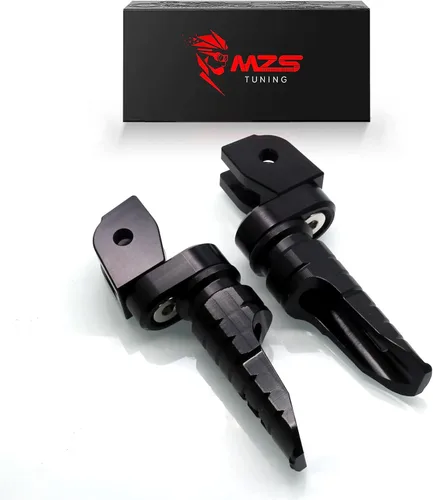Vista 18 de MZS Estriberas para motocicleta, doble ajustable, estriberas delanteras para conductor, reposapiés, pedal de descanso, negro, compatible con EX250