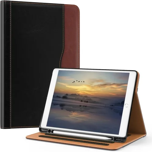 Vista 12 de OKP Funda para iPad de 9ª generación 2021/8ª generación 2020/7ª generación 2019 de 10.2 pulgadas, funda con visión multiángulo, cuero PU con soporte