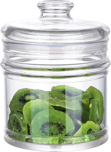 Vista 13 de Tarro de almacenamiento acrílico de 24 onzas, tapa hermética con anillo de sellado de silicona, recipiente ideal para azúcar, té, especias, hierbas