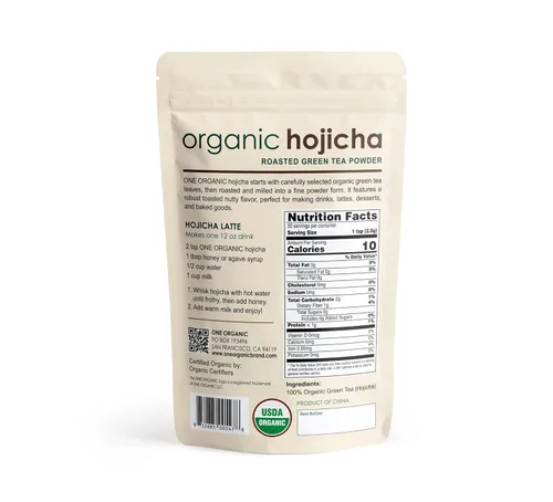 Vista 2 de ONE ORGANIC Hojicha Roasted Green Tea Powder 4.4 oz (125g)