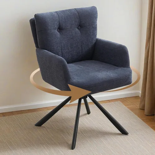 Vista 13 de WUTUTUEE Silla de Comedor de Cuero Sintético Moderna Tapizada Giratoria Sillas de Comedor Sillón de Acento Cómodo con Respaldo Medio, Silla