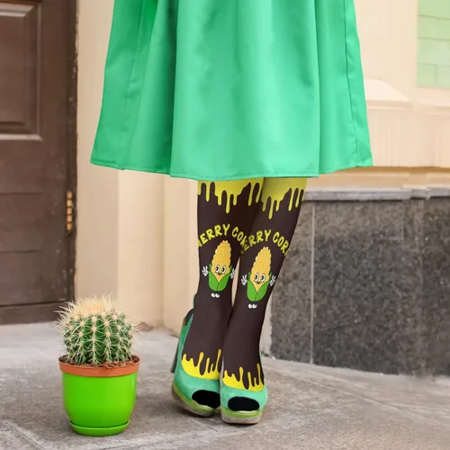 Vista 5 de devor Womens Knee Socks Christmas Tube for Women Sock Knee Sock Cute mmerry corn Sock