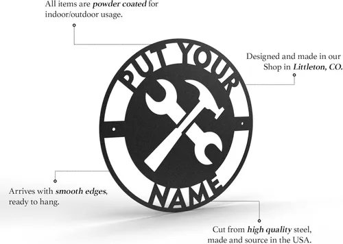 Vista 5 de Personalized Metal Garage Sign - Custom Garage Signs for Men, Metal Dad's Garage Signs, Mechanic Workshop Signs Wall Decor, Custom Garage Signs